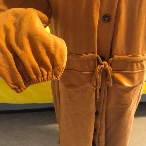 NEW Waist-Defined Ponte-Knit Utility Dress XL GOLD - Picture 8 of 8